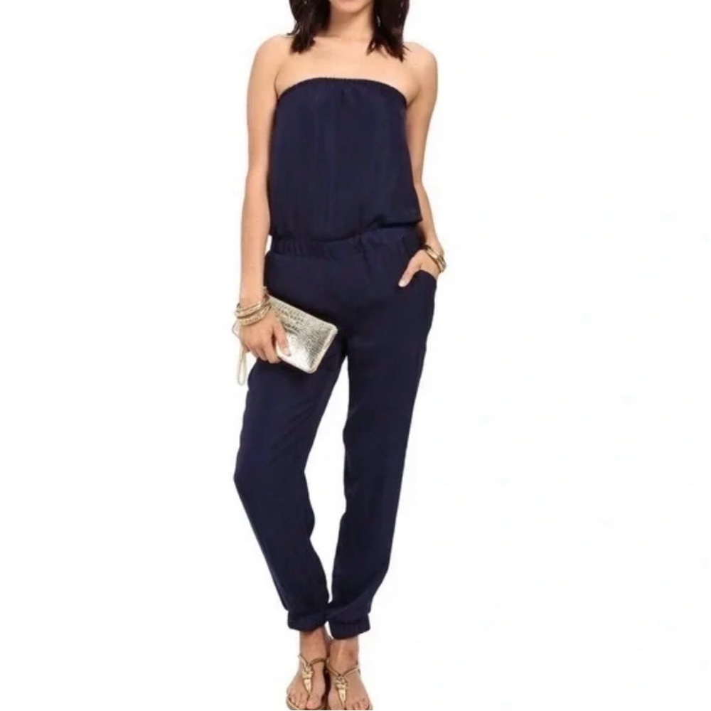 Lilly Pulitzer Navy Strapless Jumpsuit